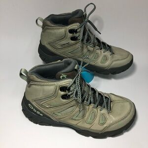 Women’s Oboz BDry Hiking boots Size 8.5 Cordura Fabric Green Gray